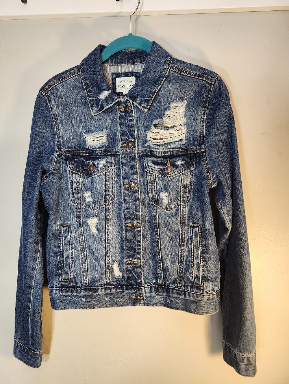 Wax Jean Light Blue Distressed Denim Jacket